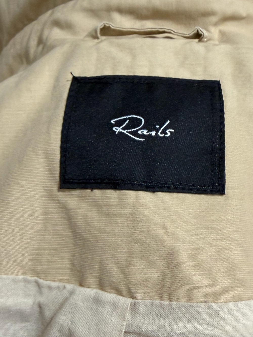 Rails Double-Breasted Beige Trench Coat - Picture 7 of 8